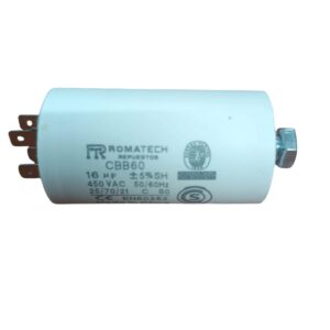 Capacitor 16 MF 450 V 50 - 60 HZ Plástico Con Tuerca