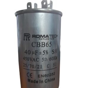 Capacitor 40 MF 450 V 50 - 60 HZ Metalico